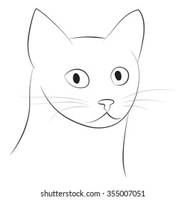 Cat's head - vector illustration 