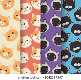 cats heads pets patterns