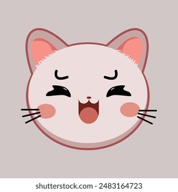 Cats heads smile expression emoticons vector