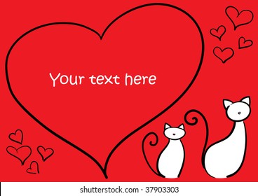 Cats and hearts background
