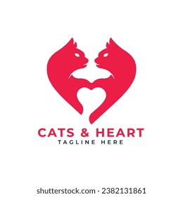 Cats and hearts logo design concepts for pet service