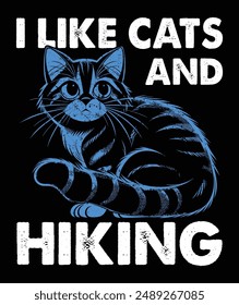 Cats and Hobbies T-Shirt Design in Illustration.