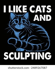 Cats and Hobbies T-Shirt Design in Illustration.