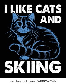 Cats and Hobbies T-Shirt Design in Illustration.