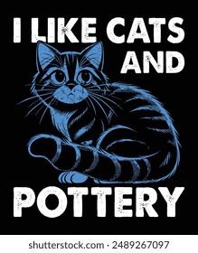 Cats and Hobbies T-Shirt Design in Illustration.