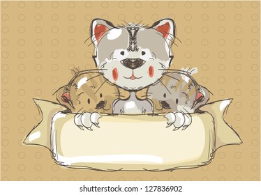 Cats Holding Banner
