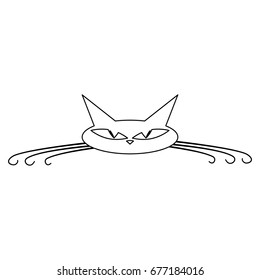 Cat's icon. Silhouette of a muzzle of a cat. Vector illustration.