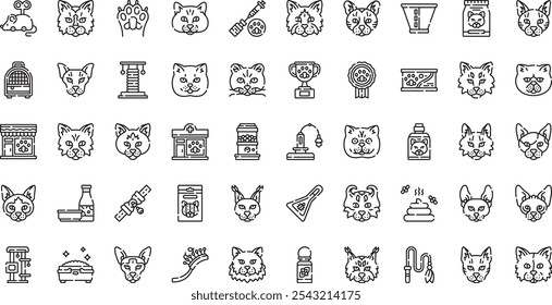 Katzen-Symbole Hochwertige Vektorsymbol-Kollektion mit bearbeitbarem Strich. Ideal für professionelle und kreative Projekte.