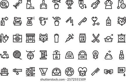 Cats icons High-Quality Vector Icons Collection with Editable Stroke. Ideal for Professional and Creative Projects.