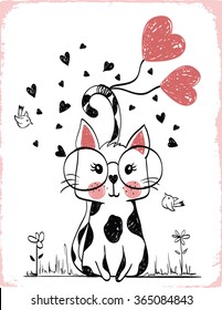 ilustración de gatos , gráficos de camisetas / gráficos textiles