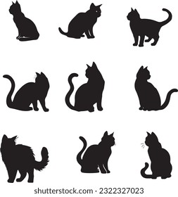 cats isolated on a white artboard. cat vector illustration with white background