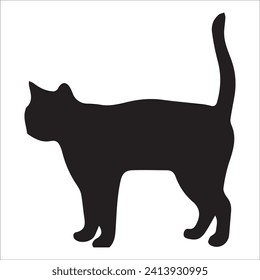 Cats, Isolated On White Background ,Black Cat, Black Cat Image