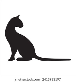 Cats, Isolated On White Background ,Black Cat, Black Cat Image