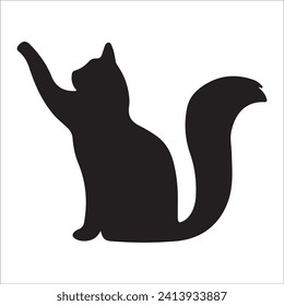 Cats, Isolated On White Background ,Black Cat, Black Cat Image