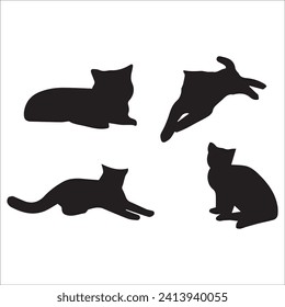 Cats, Isolated On White Background ,Black Cat, Black Cat Image