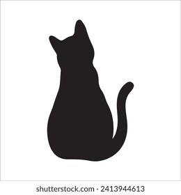 Cats, Isolated On White Background ,Black Cat, Black Cat Image