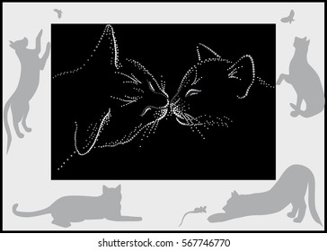 Cats kiss