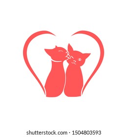 The cats are kissing. Icon for the day of lovers.
