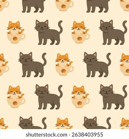 Cats and Kittens on Cream