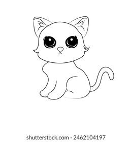 Cats are known for their agility, grace, and independence. Here is the cute cat line art