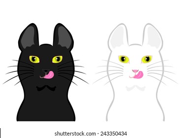 cats licking their chops