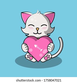 cats like to eat bones flat design 