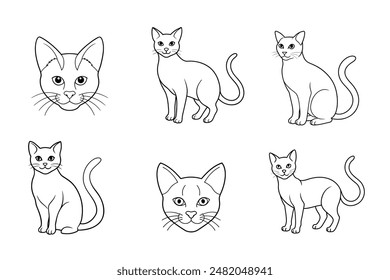 Cats line art vector illustration is a high-quality digital graphic. Whether for personal or commercial use, this line art vector is a must-have for cat lovers and designers alike.