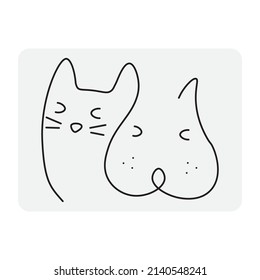 Cats line, great design for any purposes. Vector illustration. stock image.