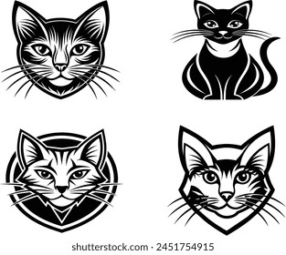 cats logo icon vector illustrator 