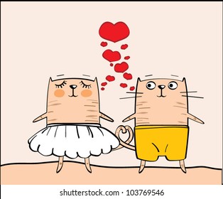cats in love