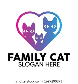 ilustración vectorial del logotipo de gatos y amor