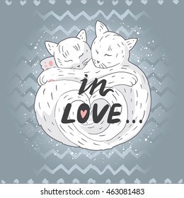 cats in love tenderness pets object