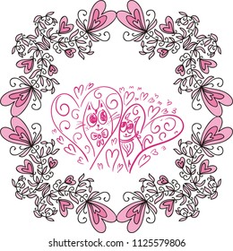 Cats love. Vector illustration
