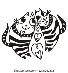 Cats love. Vector illustration