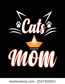 cats lover t-shirt design, cats mom t-shirt design, 