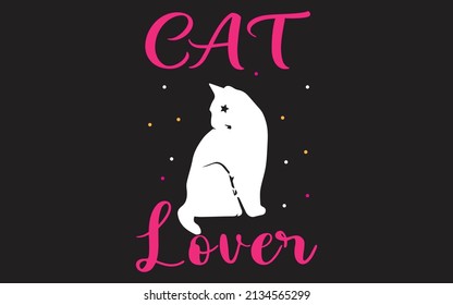 cats loving typography t-shirt design