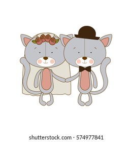 cats married icon image, vector illustration design