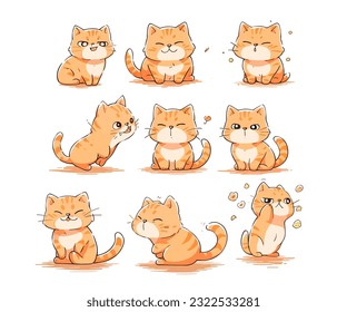 cats mascot emoji illustration vector