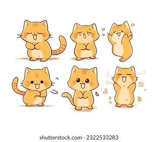 cats mascot emoji illustration vector