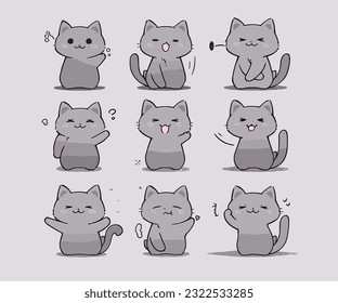 cats mascot emoji illustration vector