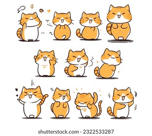 cats mascot emoji illustration vector