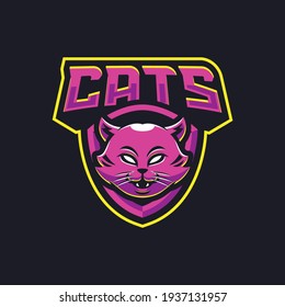 Cats mascot logo design illustration