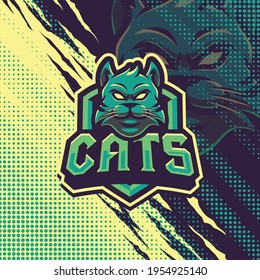 Cats mascot logo design illustration