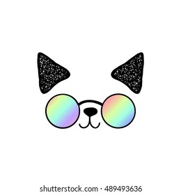 Cats mask for social media, social network, isolated cute doodle. Cat sketch character handmade to Print T-shirts. kids animals. Funny stylish muzzle isolated Pets. vector illustration