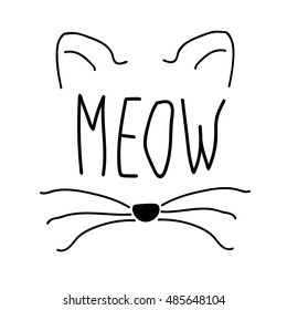 Cats Meow. Cat on a white background. Cat illustration