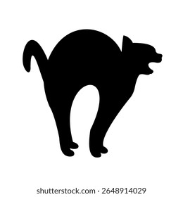 cats model vector silhouette, angry cat