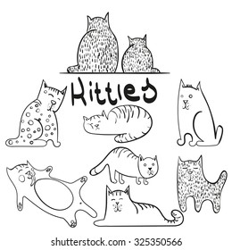 Cats in motion. Vector illustration