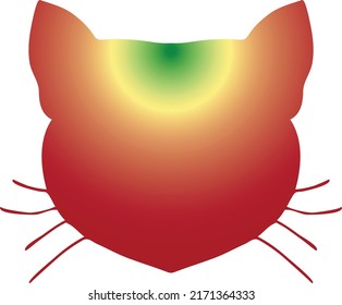 El bozal del gato con hermosas transiciones de diferentes colores. El archivo vectorial es útil para los diseños.