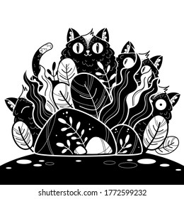 The cat's muzzle. Vector illustration.