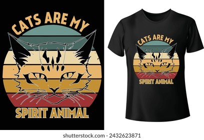 Cat's are my Spirit Animal T Shirt Design for Cat T Shirt